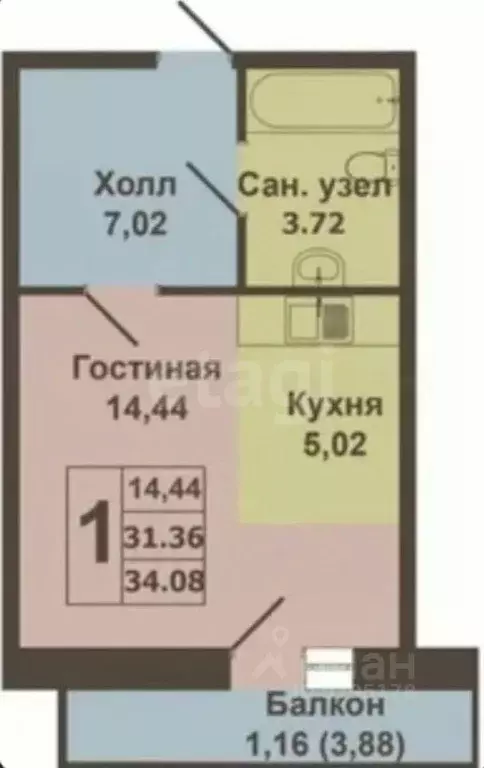 Студия Татарстан, Казань ул. Рауиса Гареева, 113 (32.0 м) - Фото 2