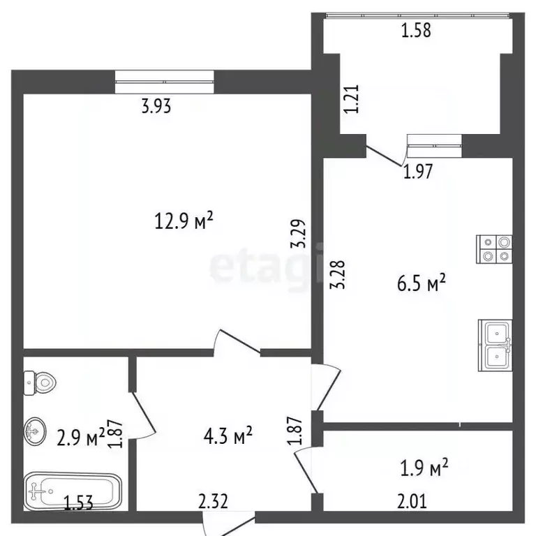 1-к кв. Забайкальский край, Чита ул. Шестиперова, 16 (28.5 м) - Фото 2