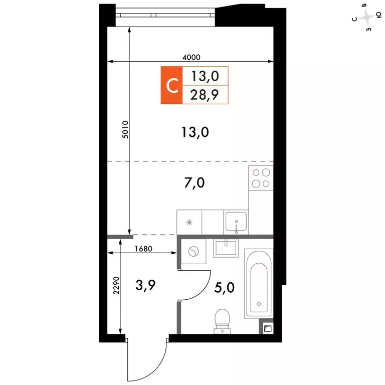 Квартира-студия: Нижний Новгород, историческая территория Старый ... - Фото 1