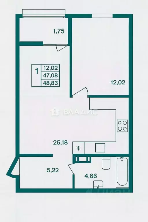 1-к кв. Ленинградская область, Всеволожск Южный мкр, ул. Крымская, 3 ... - Фото 2