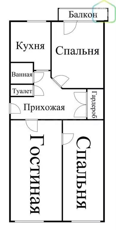 3-к. квартира, 61 м, 4/5 эт. - Фото 0