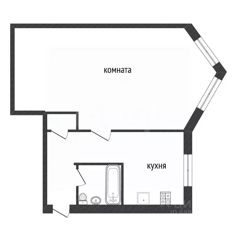 1-к кв. Ленинградская область, Кириши ул. Строителей, 14 (31.5 м) - Фото 2