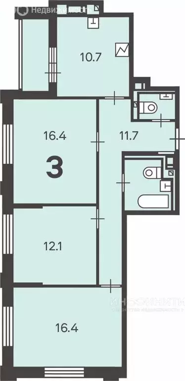 3-комнатная квартира: Москва, Краснодарская улица, 6 (73.1 м) - Фото 0