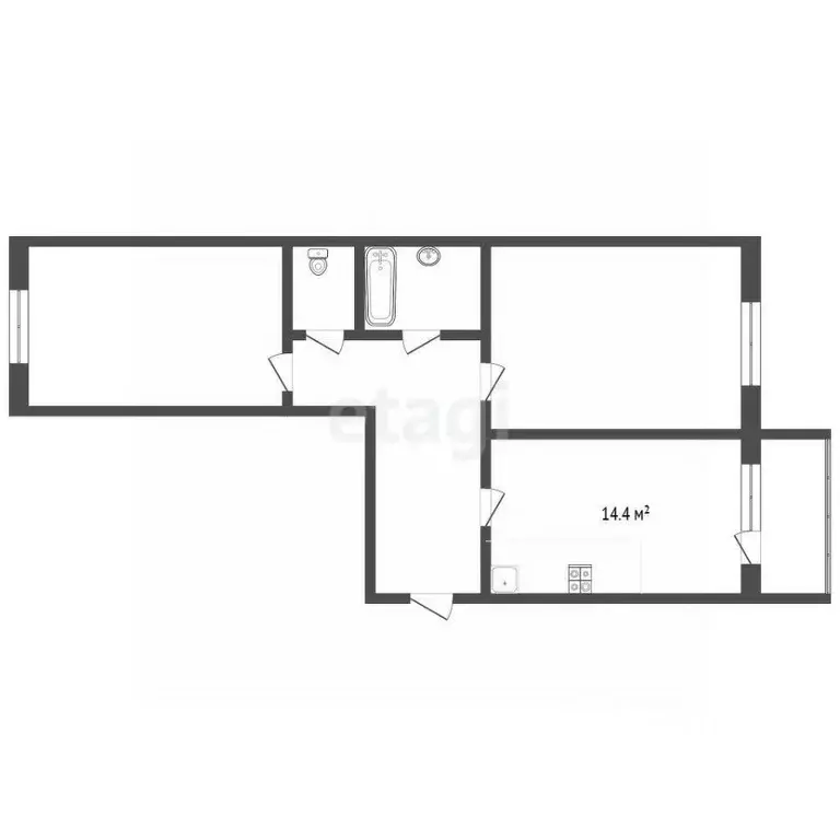 2-к кв. Тамбовская область, Тамбов ул. Агапкина, 22/2к1 (60.9 м) - Фото 1