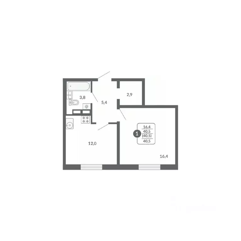 1-к кв. Кировская область, Киров ул. Потребкооперации, 34 (40.5 м) - Фото 1