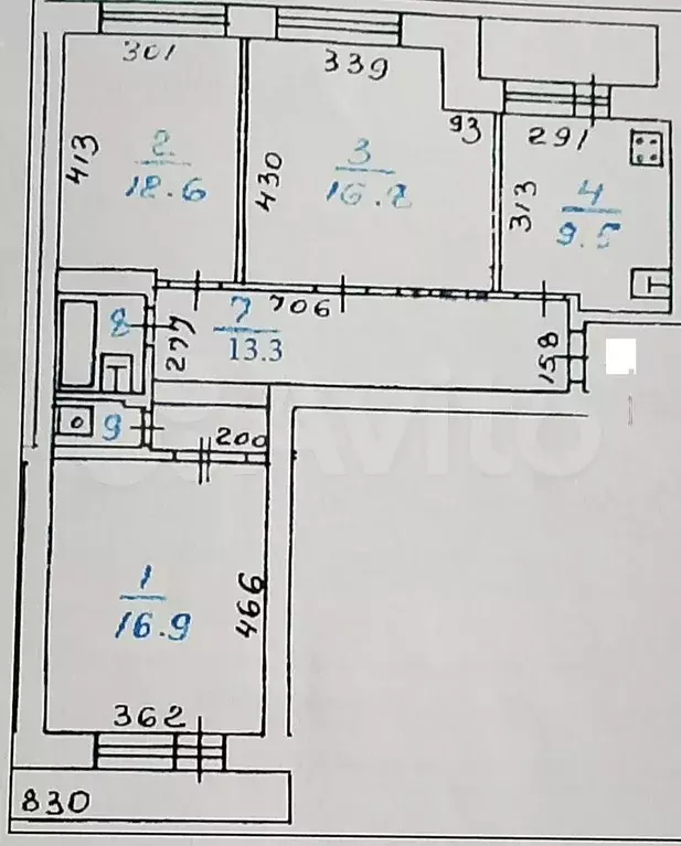 3-к. квартира, 72,7 м, 4/5 эт. - Фото 0