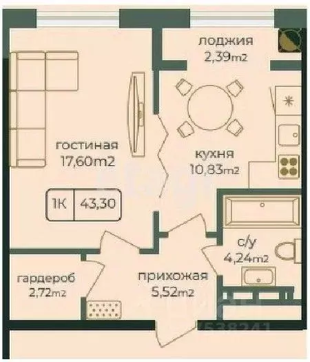 1-к кв. Дагестан, Каспийск просп. Акулиничева (43.2 м) - Фото 0