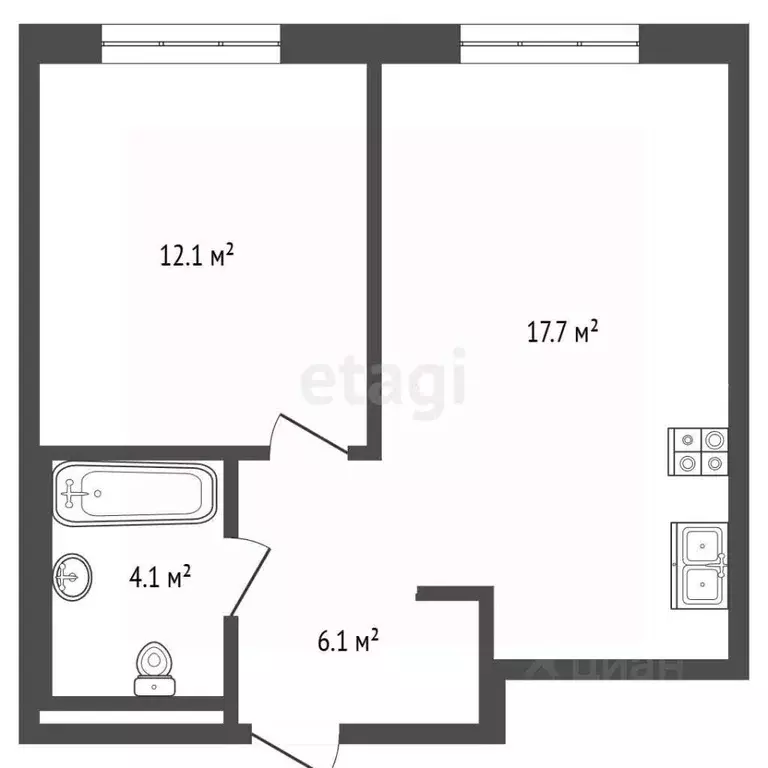 1-к кв. Московская область, Одинцово ул. Каштановая, 4 (40.5 м) - Фото 1