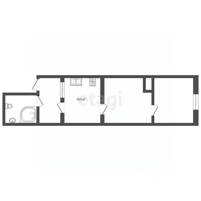 2-к кв. Крым, Сакский район, с. Молочное ул. Дачная, 8А (35.7 м) - Фото 2