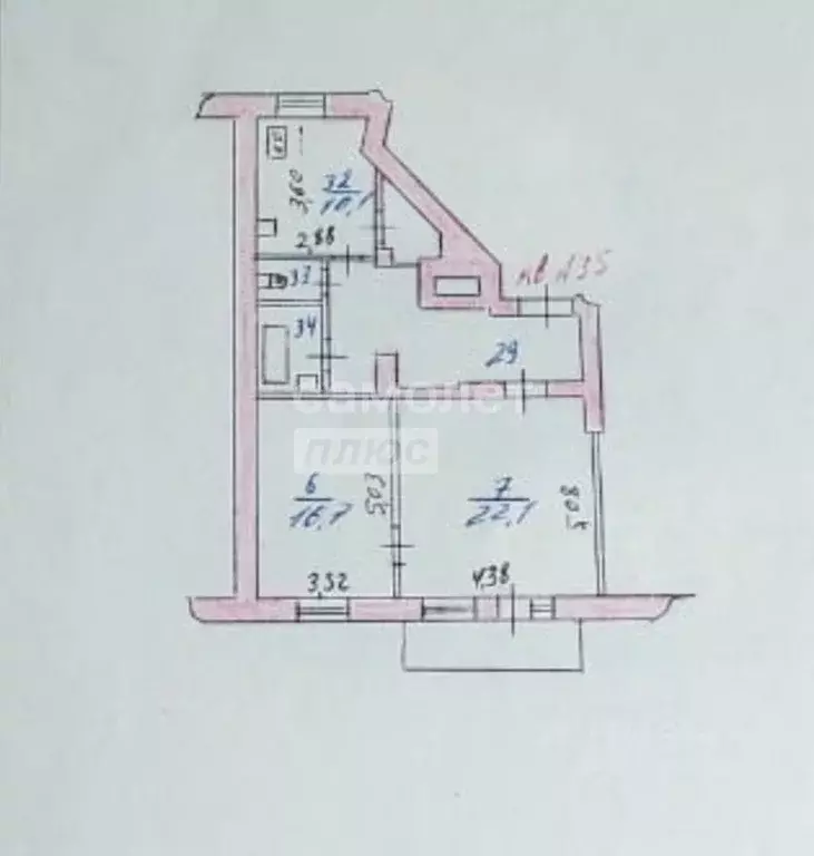 2-к кв. Курская область, Курск ул. Радищева, 52 (67.3 м) - Фото 2