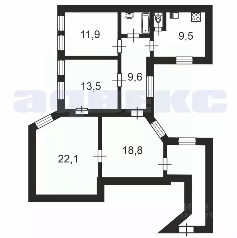 3-к кв. Санкт-Петербург Кирочная ул., 24 (101.1 м) - Фото 2