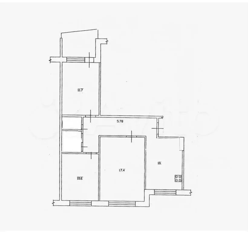 3-к. квартира, 62,3 м, 1/9 эт. - Фото 0