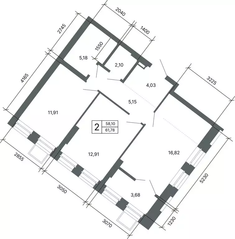 2-комнатная квартира: Екатеринбург, улица Мира, 47/6 (61 м) - Фото 1