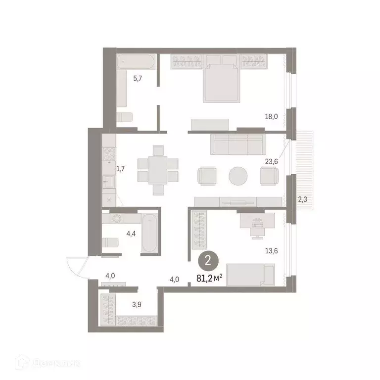 Продаётся 2-к квартира, 81.4 м - Фото 1