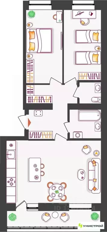 2-к кв. Самарская область, Тольятти ул. Владимира Высоцкого (68.5 м) - Фото 1