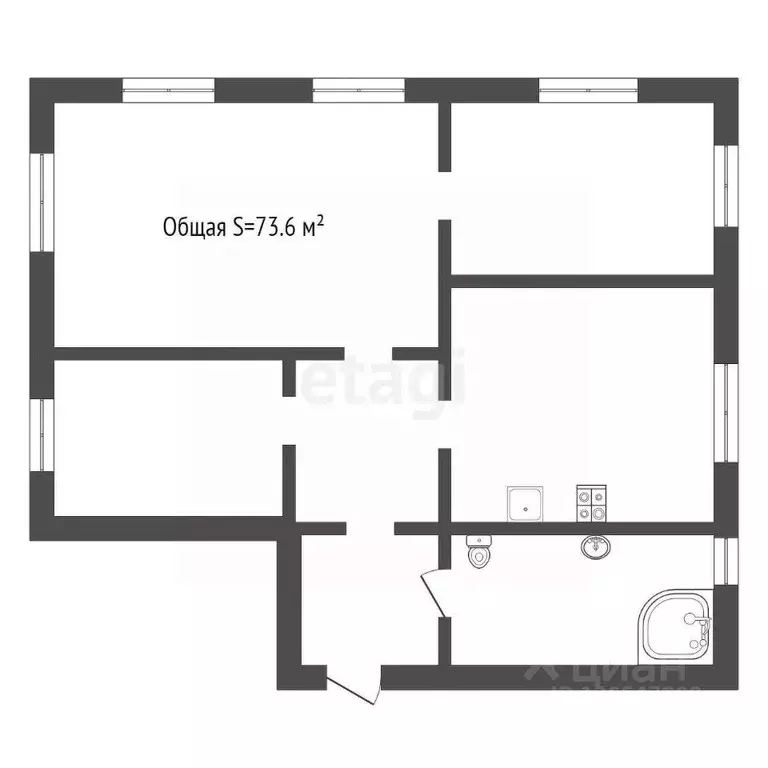 Дом в Новосибирская область, Обь Береговая ул., 53 (74 м) - Фото 1