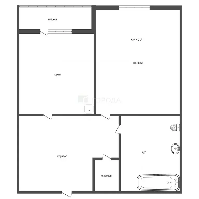 1-к кв. Томская область, Томск Учебная ул., 1/1 (32.3 м) - Фото 1