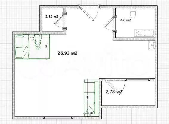 Квартира-студия, 40 м, 21/23 эт. - Фото 0