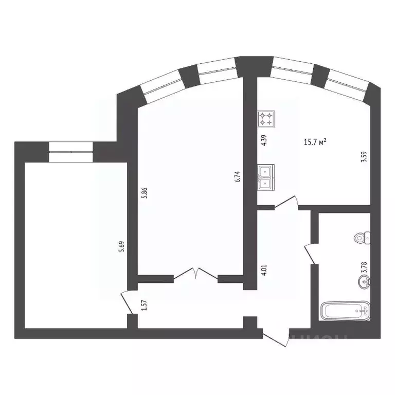 2-к кв. Костромская область, Кострома ул. Стопани, 42 (78.9 м) - Фото 1
