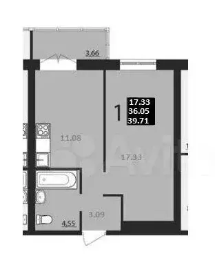 1-комнатная квартира: Волгоград, улица Репина, 72 (42.5 м) - Фото 0