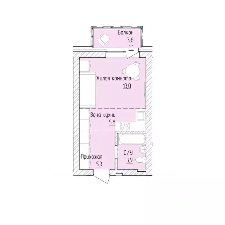 1-к кв. Алтайский край, Барнаул ВРЗ мкр, бул. 9 Января (29.1 м) - Фото 0