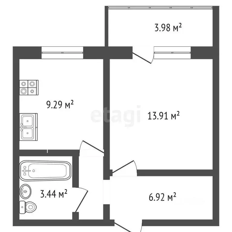 1-к кв. Мордовия, Саранск Лямбирское ш., 7А (33.3 м) - Фото 0