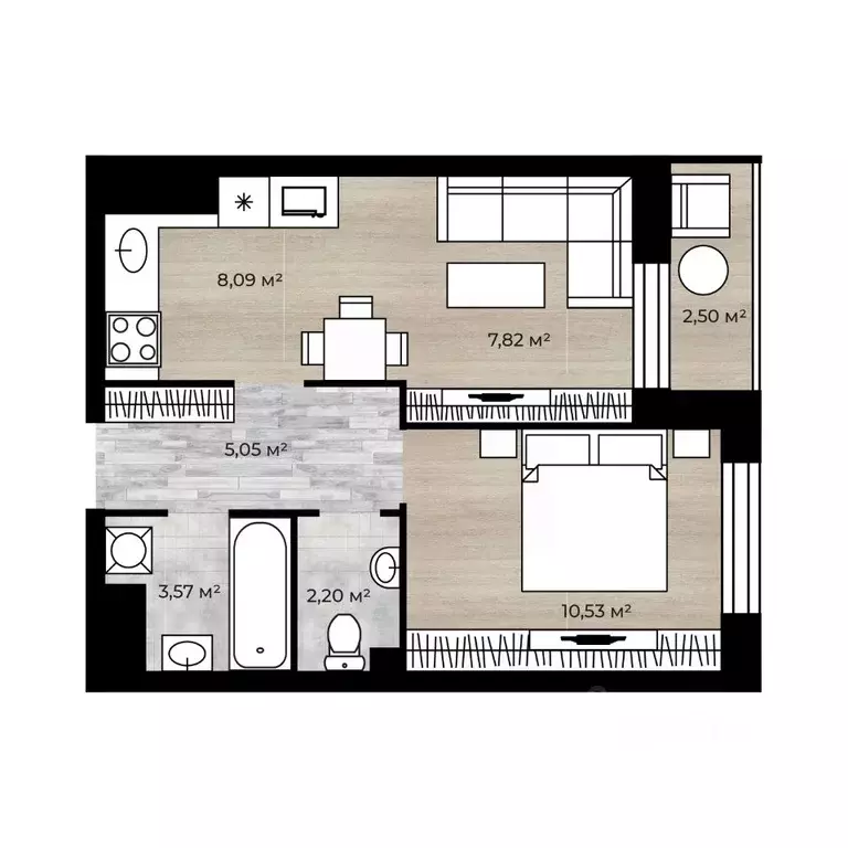 2-к кв. Ярославская область, Ярославль Аэропарк жилой комплекс (38.51 ... - Фото 1