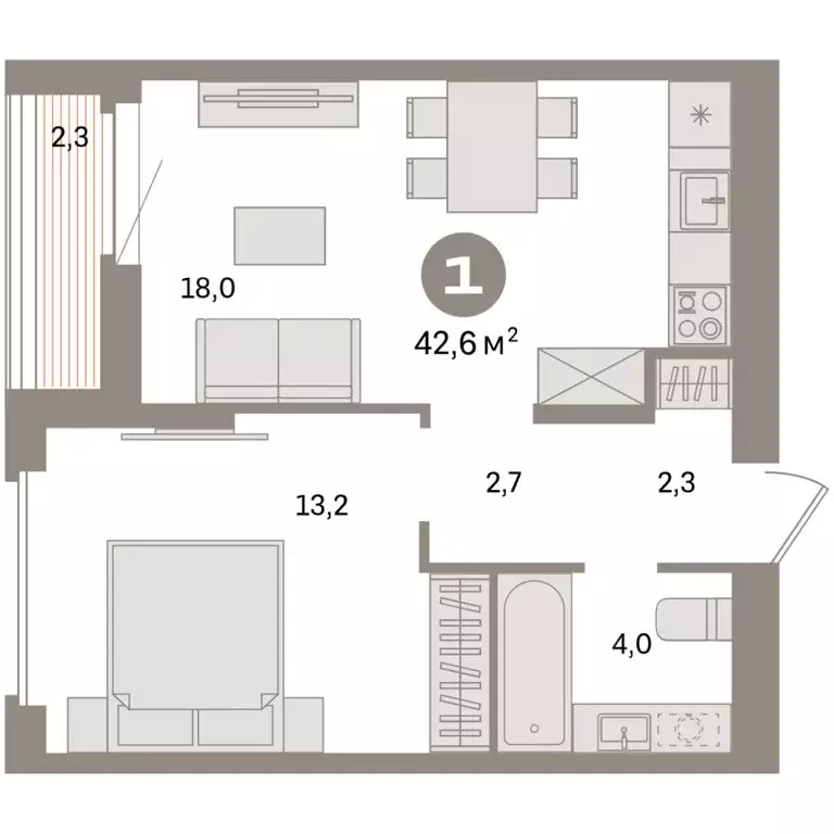 1-комнатная квартира: Екатеринбург, жилой район Сортировочный, ... - Фото 2