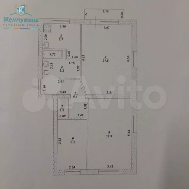 3-к. квартира, 69,1 м, 5/5 эт. - Фото 0