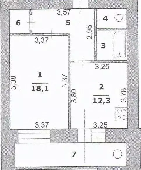 1-к кв. Белгородская область, Белгород ул. Щорса, 55 (44.1 м) - Фото 2