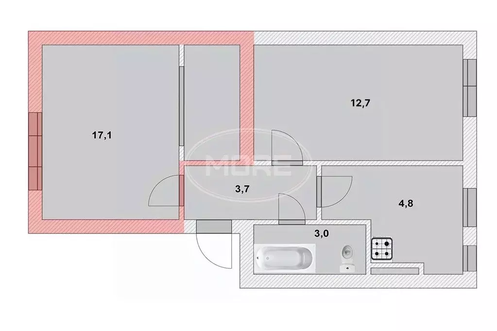 Комната Калининградская область, Калининград Киевская ул., 18 (17.1 м) - Фото 2
