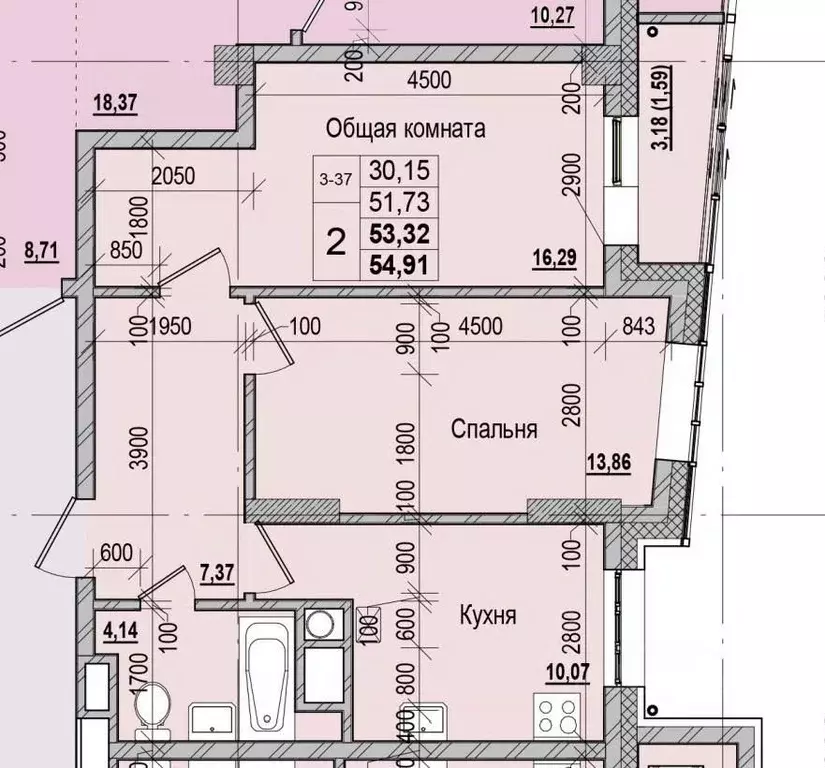 2-к кв. Саха (Якутия), Якутск ул. Чкалова, 47 (53.32 м) - Фото 1