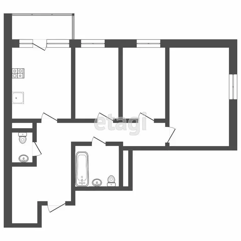 3-комнатная квартира: Тюмень, Таврическая улица, 9к2 (78 м) - Фото 1