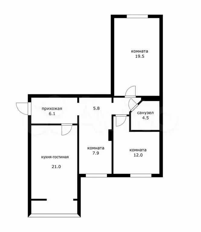 3-к. квартира, 80 м, 6/16 эт. - Фото 0