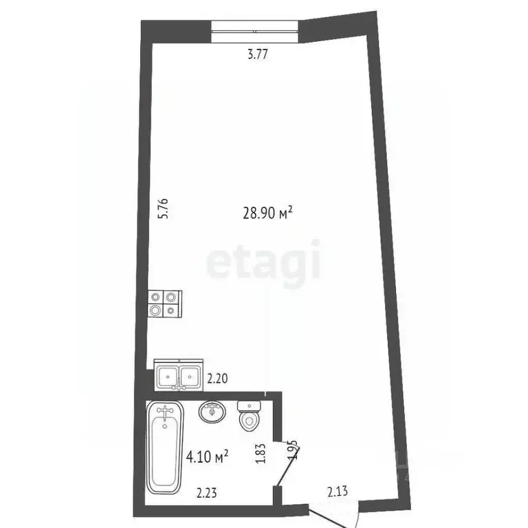 Студия Краснодарский край, Геленджик Крымская ул., 3к2 (33.8 м) - Фото 1