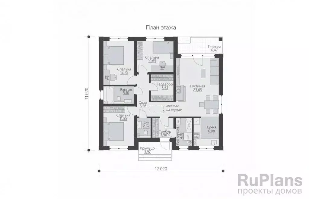 Дом в Тюменская область, Тюменский район, Новокаменский кп ул. ... - Фото 1