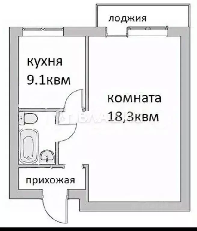 1-к кв. Московская область, Люберцы городской округ, Октябрьский пгт ... - Фото 2