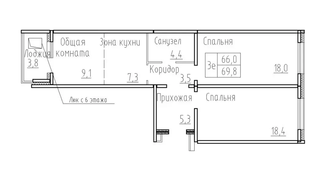 Продаётся 3-к квартира, 66 м - Фото 0