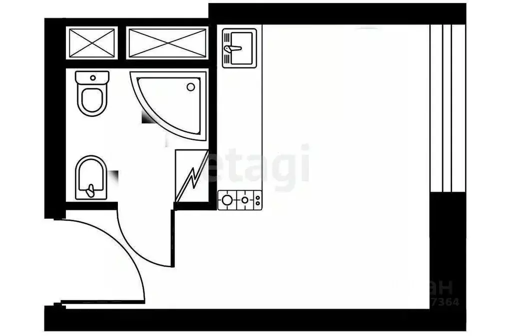 Студия Курганская область, Курган Проходная ул., 5 (18.1 м) - Фото 0