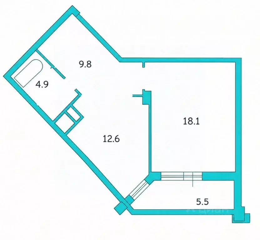 1-к кв. Санкт-Петербург просп. Королева, 65 (45.4 м) - Фото 2