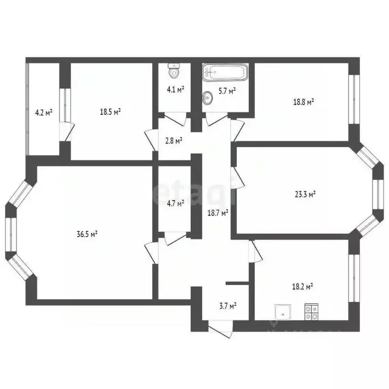 4-к кв. Тюменская область, Тюмень ул. 25 Октября, 34 (155.0 м) - Фото 1