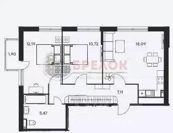 2-к кв. Ростовская область, Ростов-на-Дону ул. Малиновского, 33/1 ... - Фото 2