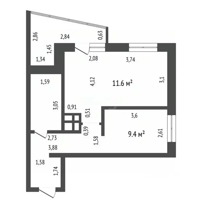 2-к кв. Иркутская область, Иркутск ул. Маяковского, 67/1 (41.7 м) - Фото 2