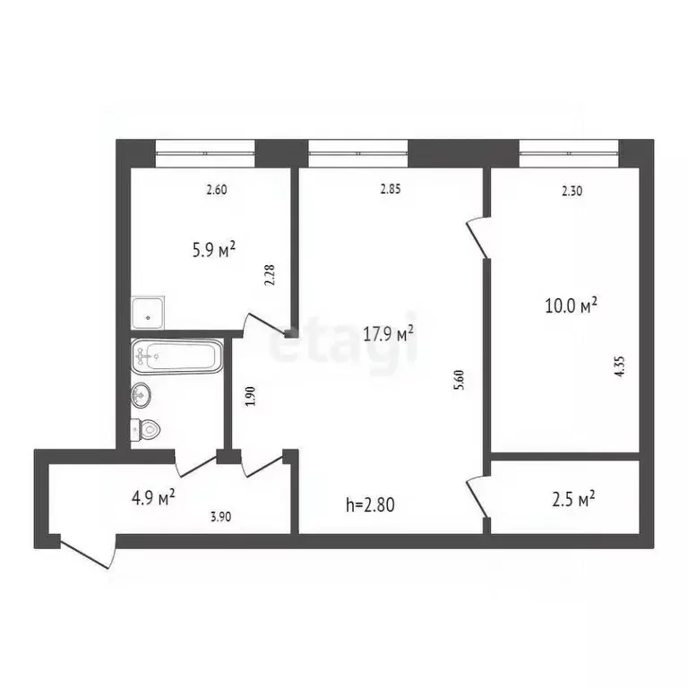 2-к кв. Красноярский край, Красноярск ул. Партизана Железняка, 20А ... - Фото 2