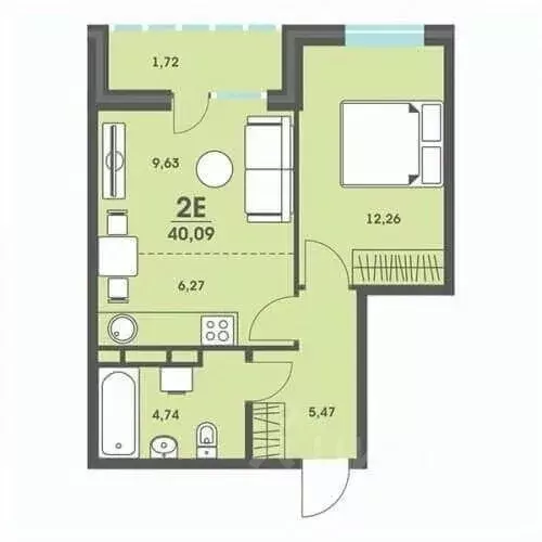 2-к кв. Пермский край, Пермь ул. Овчинникова, 15А (38.3 м) - Фото 2