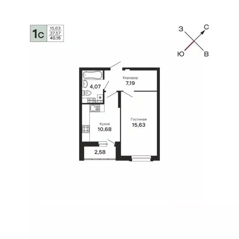 1-к кв. Свердловская область, Екатеринбург ул. Очеретина, 16 (40.15 м) - Фото 0