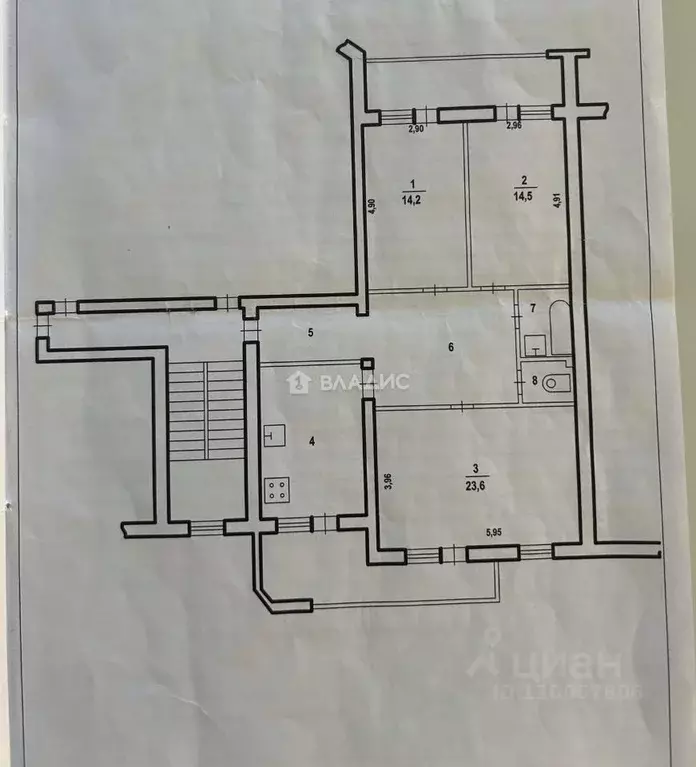 3-к кв. Волгоградская область, Волгоград ул. 50 лет Октября, 30 (89.9 ... - Фото 2