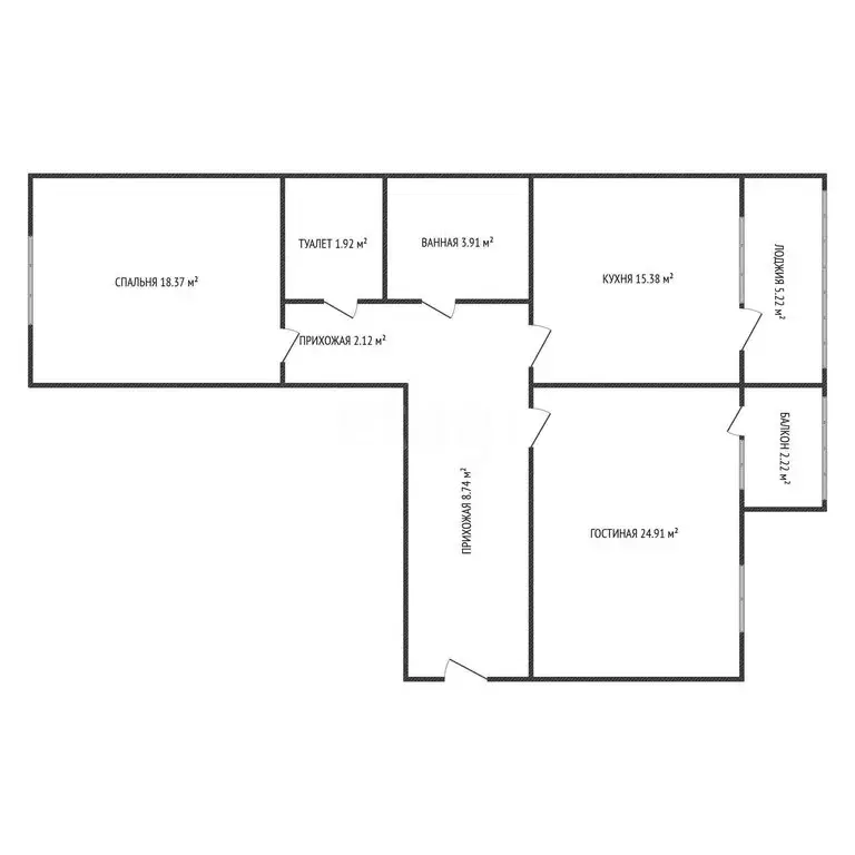 2-комнатная квартира: Каспийск, улица Гамзата Цадасы, 37Б (82.79 м) - Фото 1