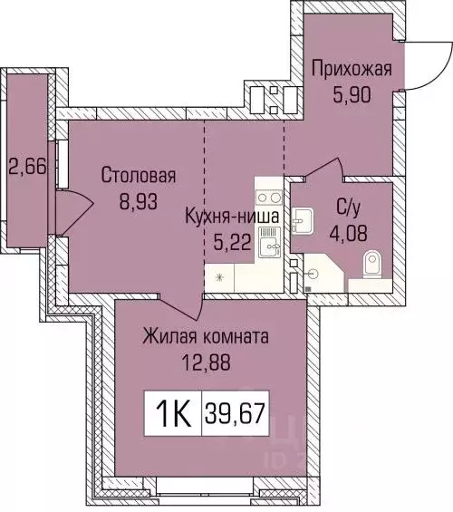 1-к кв. Новосибирская область, Новосибирск ул. Василия Клевцова, 3 ... - Фото 0