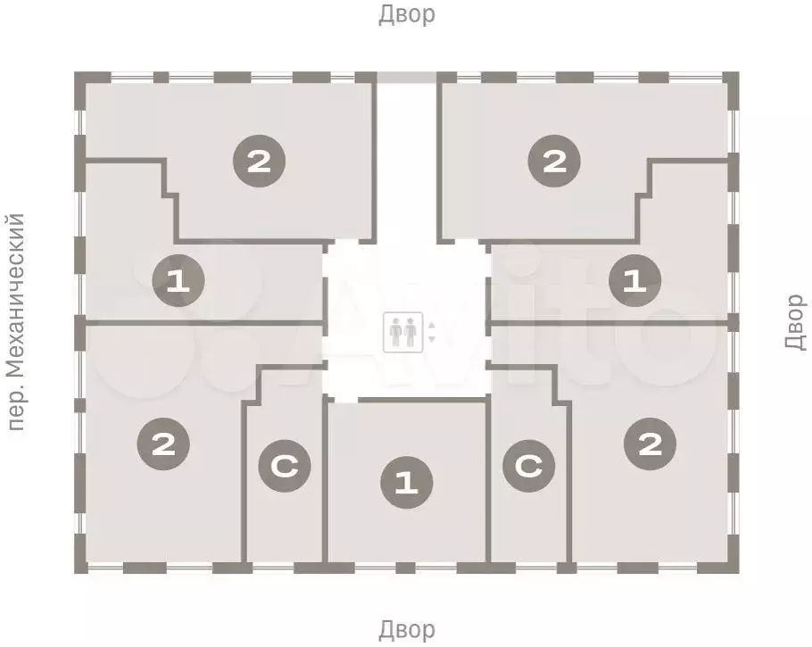 2-к. квартира, 61,6 м, 4/8 эт. - Фото 0